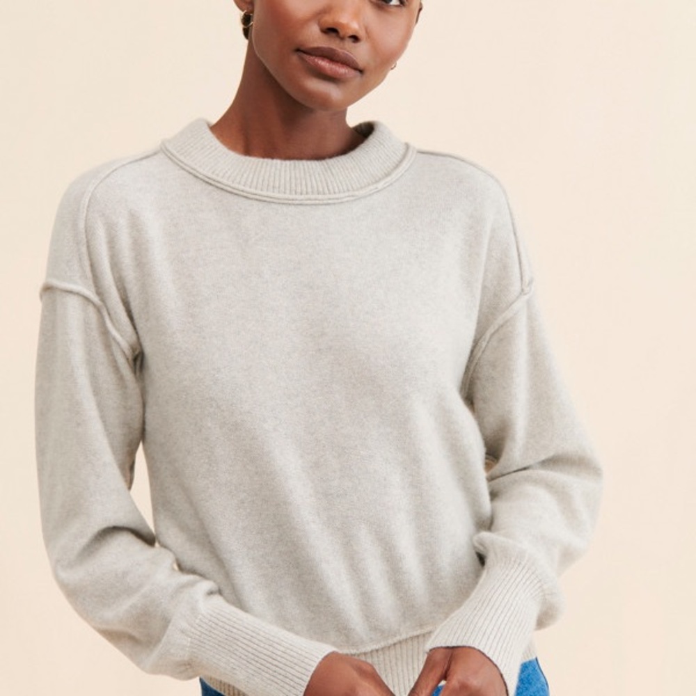 Free People Kora Cashmere Crew Sweater, Grey, Size XS (0-2)